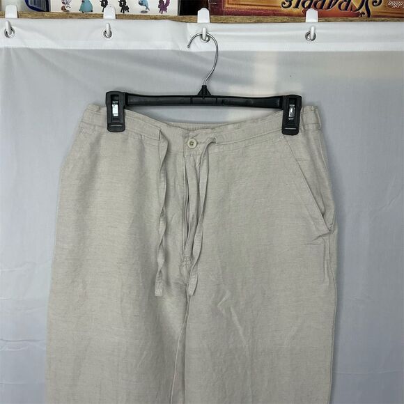 Cubavera Men's Beige Linen-Blend Drawstring Pants Size Medium 32-34 Relaxed Fit - Picture 3 of 7